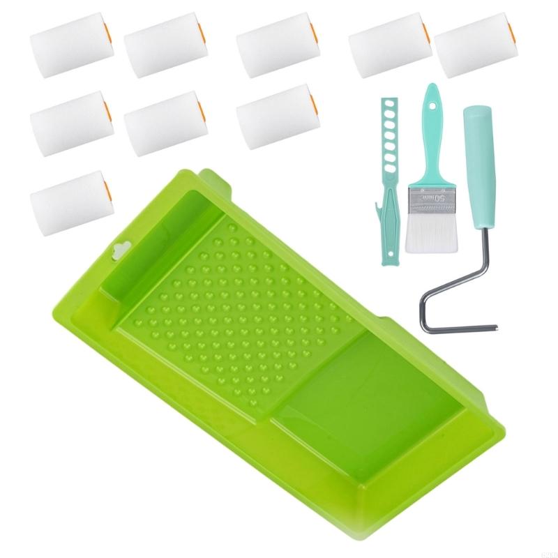 62KD Packung mit 13 2-Zoll-Verbundwalzen mit Rahmen zum Streichen von Oberflächen