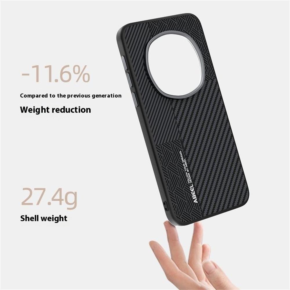 ABEEL For Honor Magic7 Pro 5G Magnetic Case PC + TPU + Aluminum Alloy + PU Leather Slim Phone Back Cover
