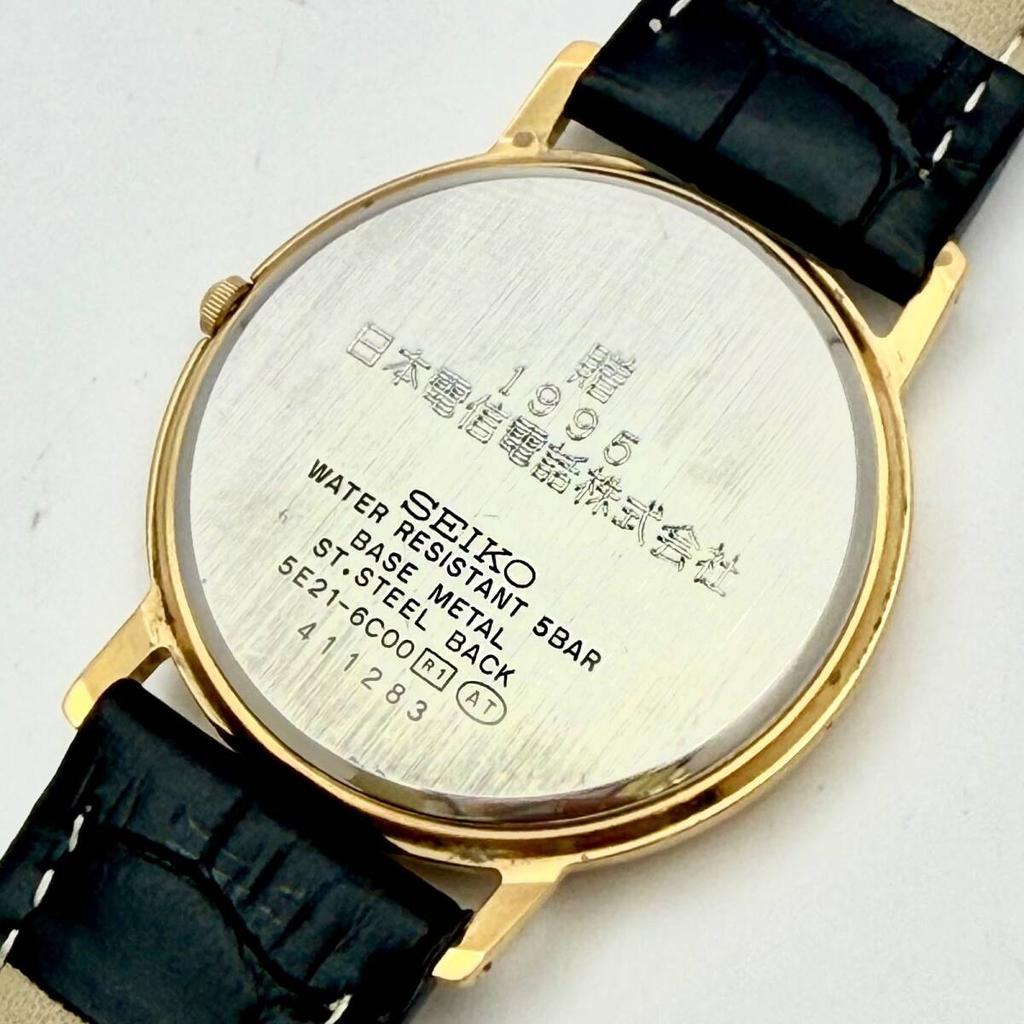 SEIKO Spirit Watch Gold 411283 New Strap [New Battery] Men's 5E21-6C00