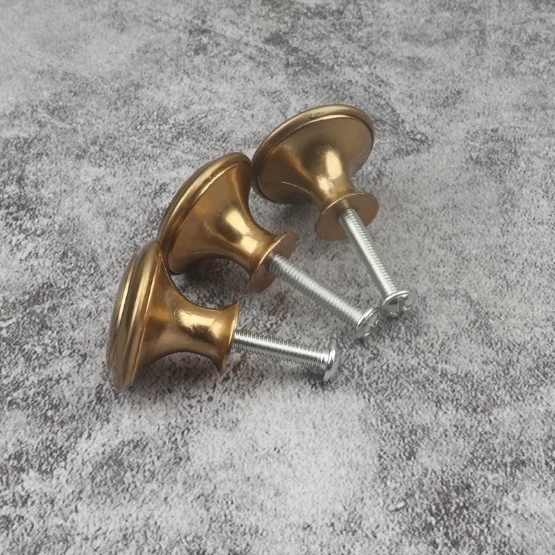 15pcs/8pcs Golden Metal Cabinet Drawer Pulls - Drag-Pull Mechanism Single Hole Knobs for Dressers, Wardrobes, Furniture Hardware