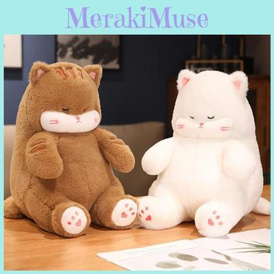 Almofada de Pelúcia de Gato Adorável Boneco Gatinho Macio para Abraçar Brinquedo de Pelúcia Fofo Presente Para Meninas