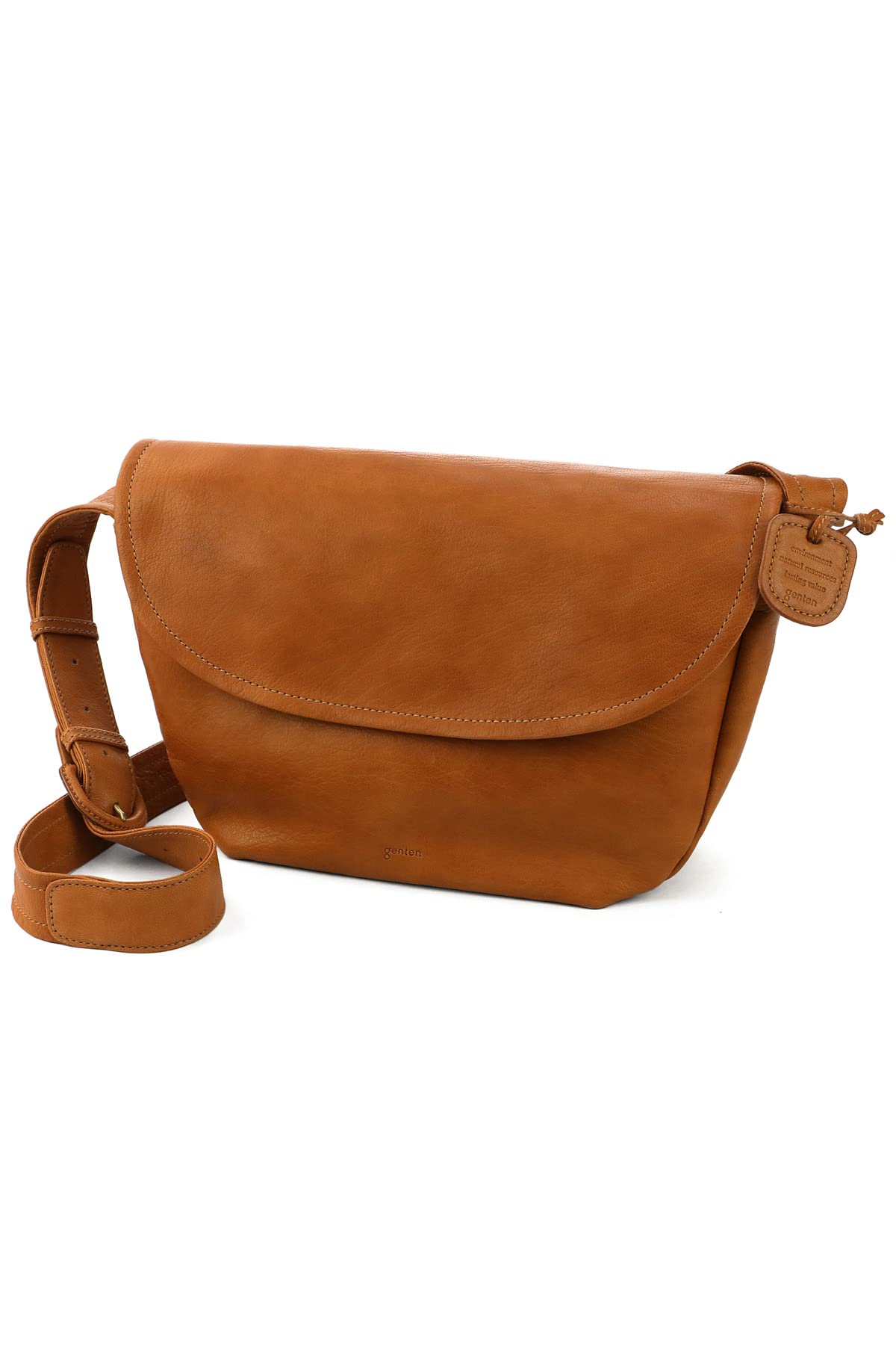 

Сумка через плече натуральна шкіра коричнева [Genten] жіноча GE-42402-50 коричневий