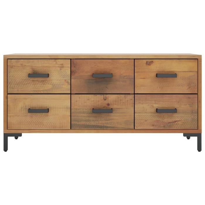 349931 vidaXL Storage Bench Brown 110x30x45cm Recycled Solid Pine