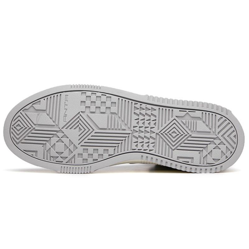 Anta Anti Slip Wear Resistant High Top Skateboard Shoes Men's White Gray Sneakers 912238011-2