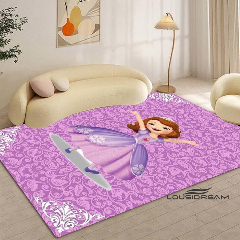 Cartoon Sofia die Erste Prinzessinnen-Muster Teppich - Raumdeko, Maschinenwaschbar und Weich, Perfekt für Schlafzimmer Spielmatte, Wohnzimmer