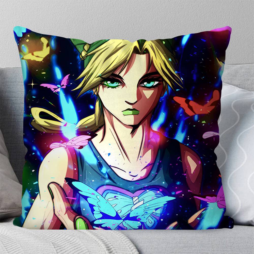 Anime JOJO Bizarre Adventure Pillow Case Square Pillow Bedroom Sofa Leisure Comfort Cushion Car Living Room Home Decoration