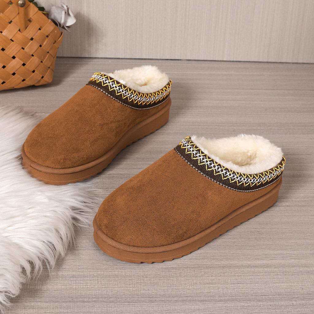 Large Size Casual Suede Bag Head Rear Empty Women's Shoes Winter New Comfortable Cotton Shoes Women