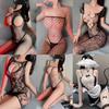 Seductive Transparent Lingerie Set - Tearable Stockings & Tempting Bodysuit for Women