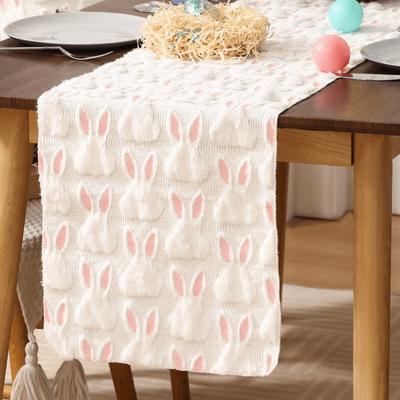 Cartoon Plush Easter Table Runner Fashion Soft Nordic Table Flag Thickened Long Table Runner Dining Table