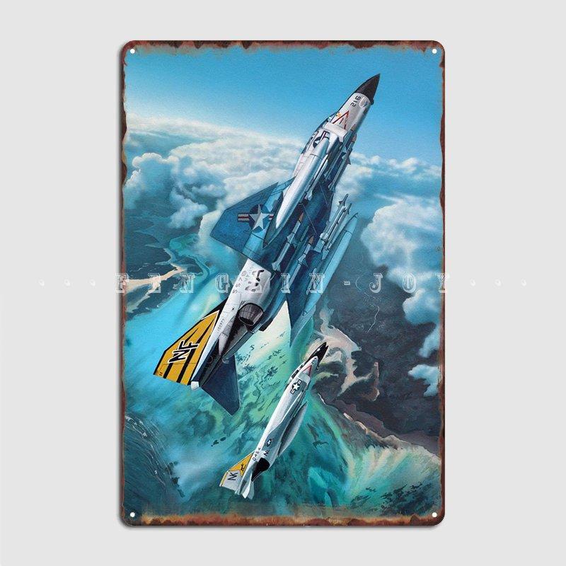 F4 Phantom Metal Sign Wall Mural Kitchen Design Wall Decor Tin Sign Poster