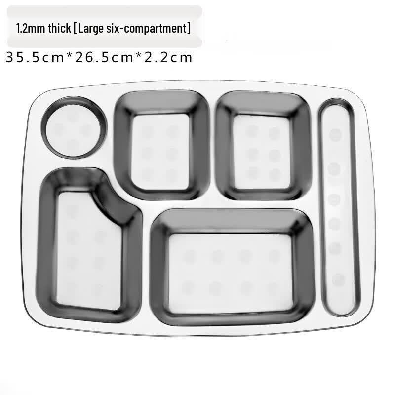 Thickened Stainless Steel Divided Meal Plate