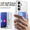 For Samsung Galaxy S25 Clear Case PC+TPU Phone Cover Card Holder Kickstand