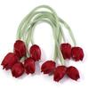 5pcs Tulip Bow Flowers Sweet Artificial Flowers For DIY Wedding Party Christmas Clothing Headwear Gifts Decoration Accessories
