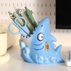 Creative Desk Organizer Cartoon Resin Pen Holder Makeup Brush Holder Shark Pen Holder  Student