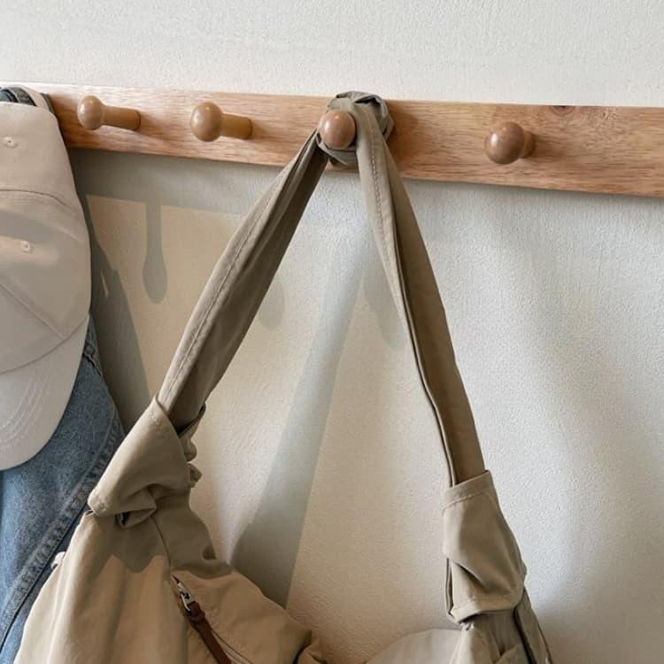 Simple Nylon Drawstring Tote Bag Women's Shoulder Bag