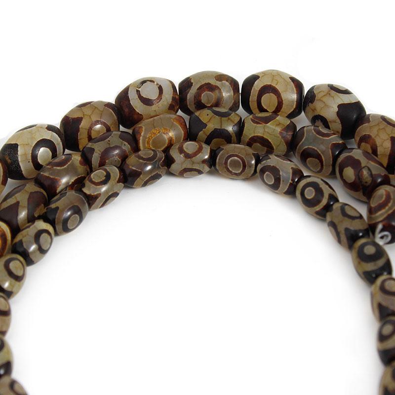 5Pcs Natural Stone Beads Vintage 3 Eyes DZI Agates Oval Loose Spacer Beads for Jewelry Making DIY Bracelet Necklace Accessories