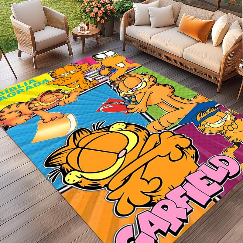 Tapete Estampado Garfield, Carpete de Chão Lavável, Para Entrada Quarto de Estudante Lavanderia Escritório Estudo, Decoração de Casa Presente de Aniversário Natal