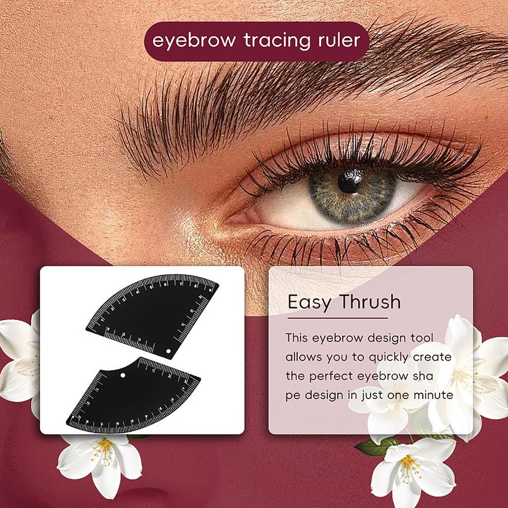 Eyebrow Ruler Set Of 2 Makeup Measuring Guide Tool For Quick Symmetrical Brow Shaping