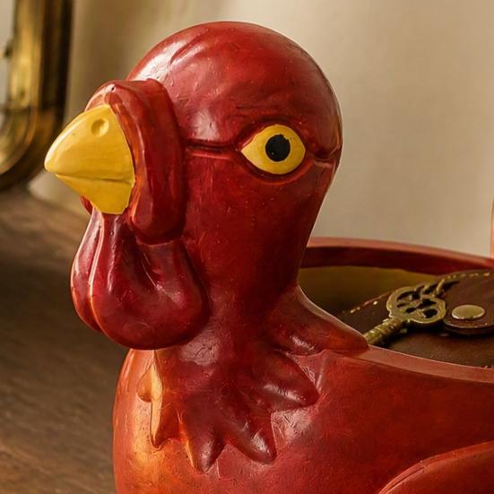 Truthahn-Ornamente für Thanksgiving Handbemaltes Harz-Ornament Thanksgiving, Herbsternte Schreibtischaufbewahrung Feierliche Party Tischdekorationen Organizer,
