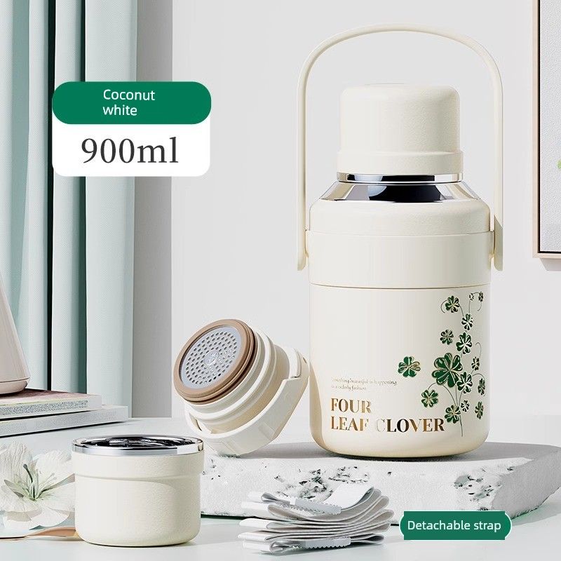 Vanow Lily of the Valley Large-Capacity Thermos Cup for Men and Women, High-Looking 316 Stainless Steel Water Bottle, Outdoor Portable Water Cup