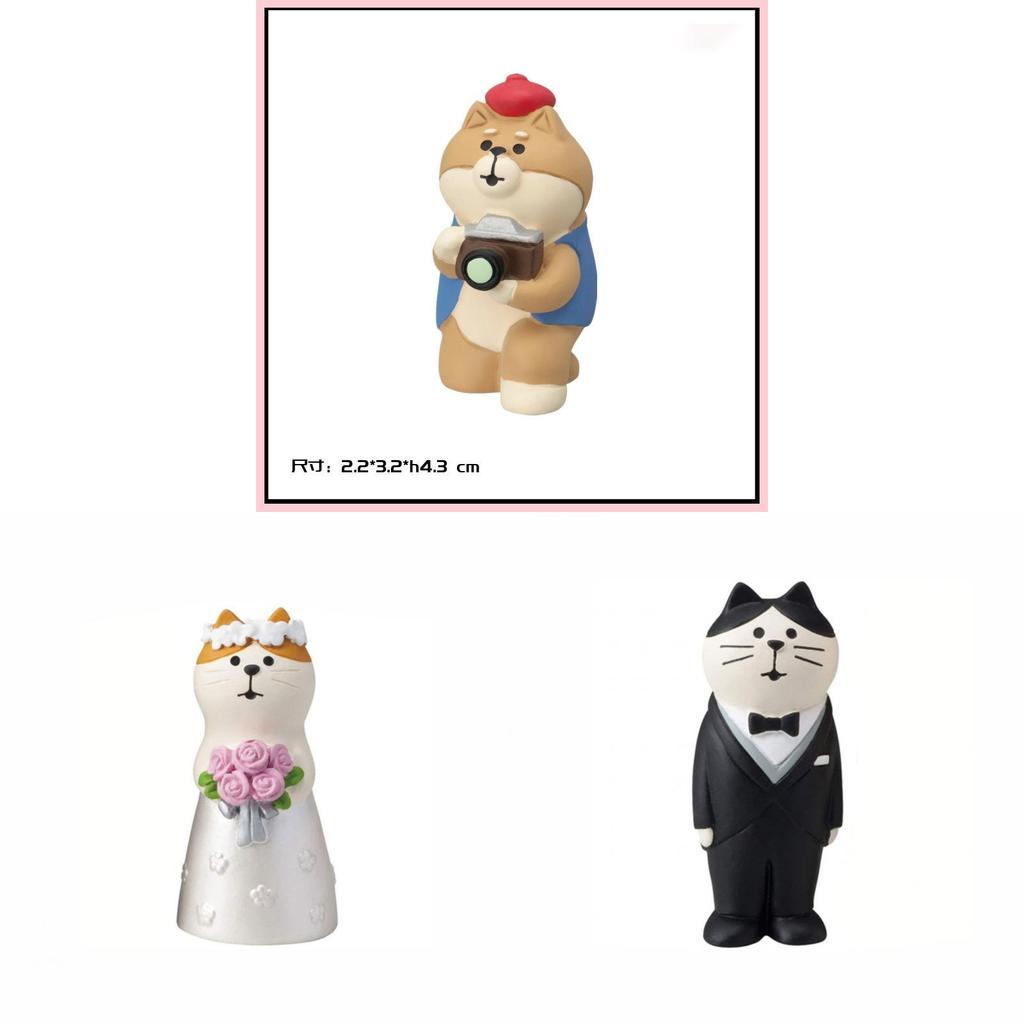 Cat Resin Ornament With Wedding Attire For Home Office Decor And Gift