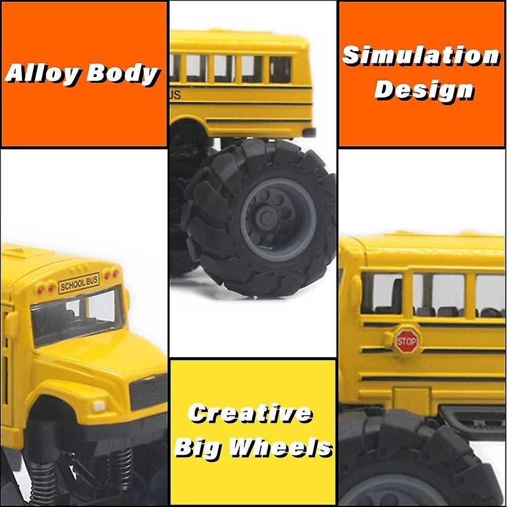 Simulation Pull Back Car Toy Die Cast Metal School Bus Vehicles Toys School Bus Model  Boys Girls