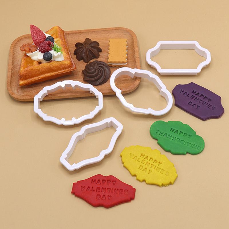 1 buc Vintage placă cadru Cookie Cutter Set Plastic biscuiți mucegai tort decorare instrumente Cookie mucegai
