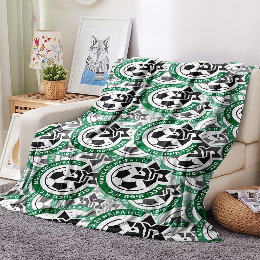1Pc Maccabi-Haifa Print Flannel Blanket, High quality Comfortable for All Seasons, Home Decor, Warmth and Comfort, Perfect for Gifts