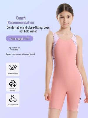 New Style Quick-Dry One-Piece Swimsuit for Girls with Removable Chest Pads