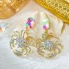 Quirky Glam Statement Crab Earrings for Women Maximalist Funky Animal Drop Pave Rhinestone Camp Aesthetic Summer Beach Jewelry