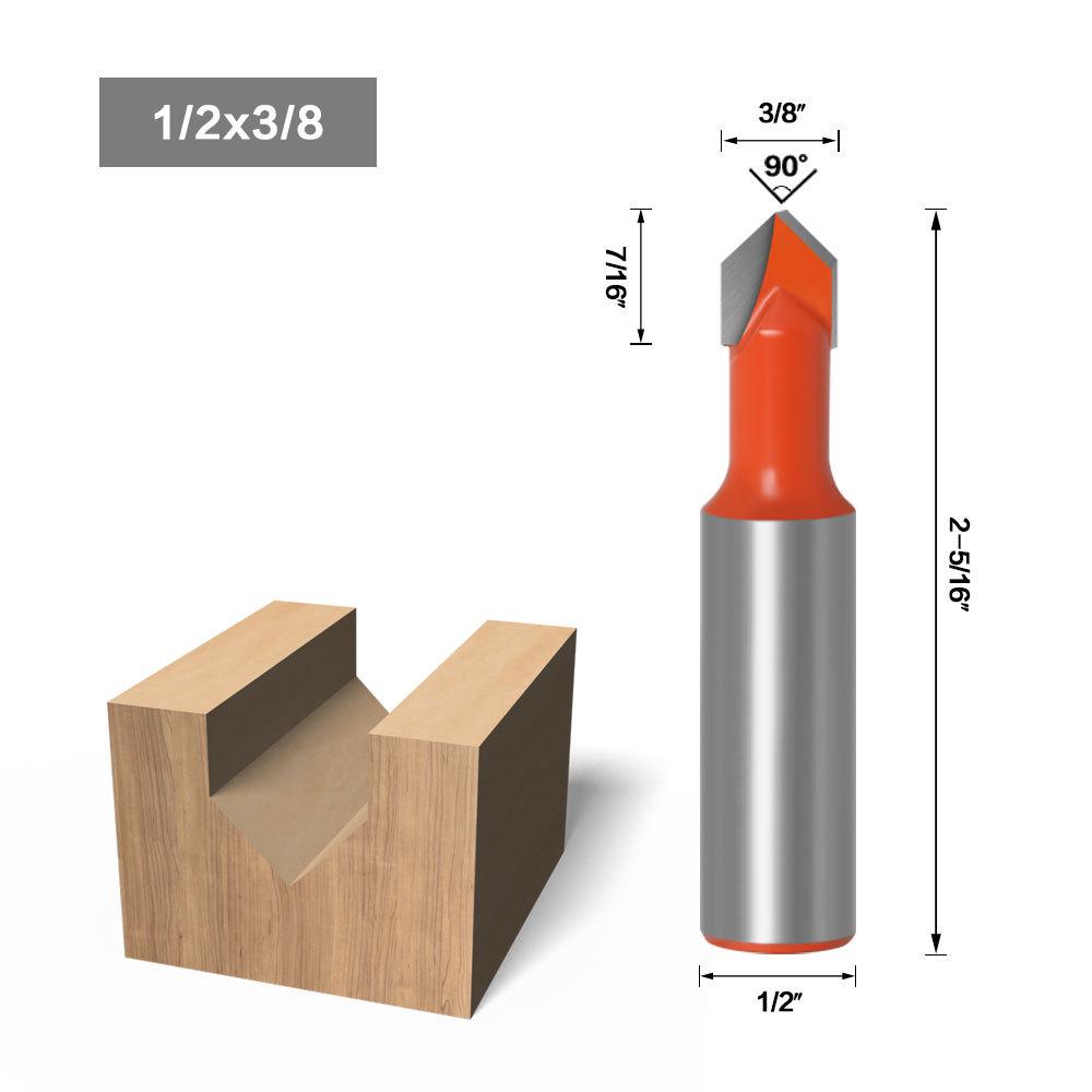 90° V-Shaped Router Bit: Woodworking Edge Trimmer for Aluminum-Plastic Panels
