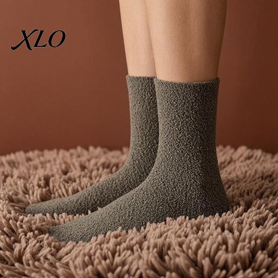 Cozy Gift Socks for Women Coral Fleece Crew Women, Thickened Non-slip Warm Socks, Fuzzy Comfortable Loungewear Winter House Soft Plush Thermal Mittens