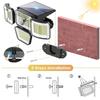 278LED Solar Lights 4 Head Adjustable with 3 Lighting Modes IP65 Waterproof Solar Lights Outdoor Garden Security Lights