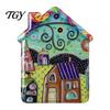 Lockers Decorative Magnets Vintage House Refrigerator Magnet, Colorful Fairy Tale Town Cottage Pattern Fridge Magnetic Kitchen Decoration Accessories