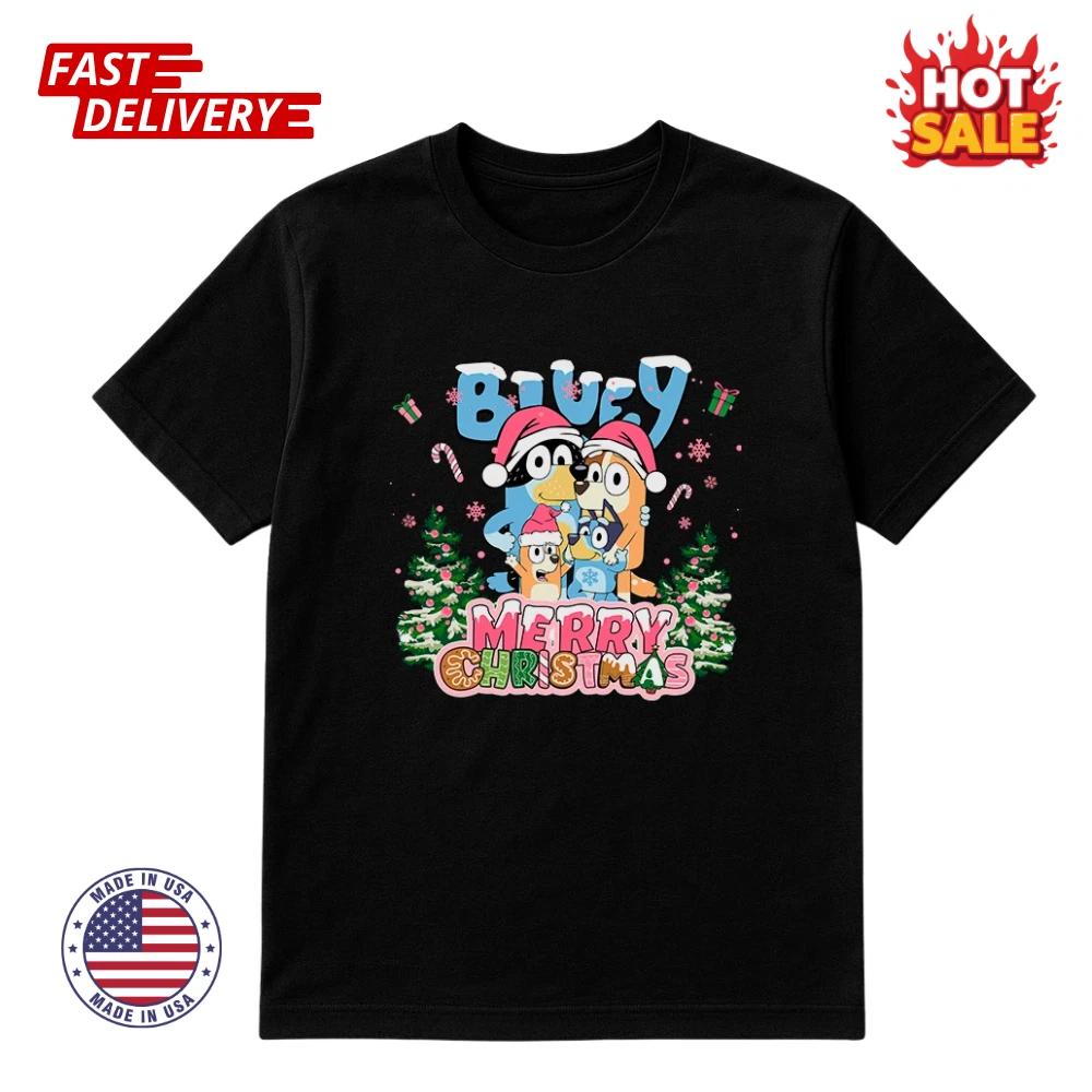 SALE Bluey Christmas Inspired T shirt | Cute Holiday Family Tee Unisex Top S-5XL 4XL