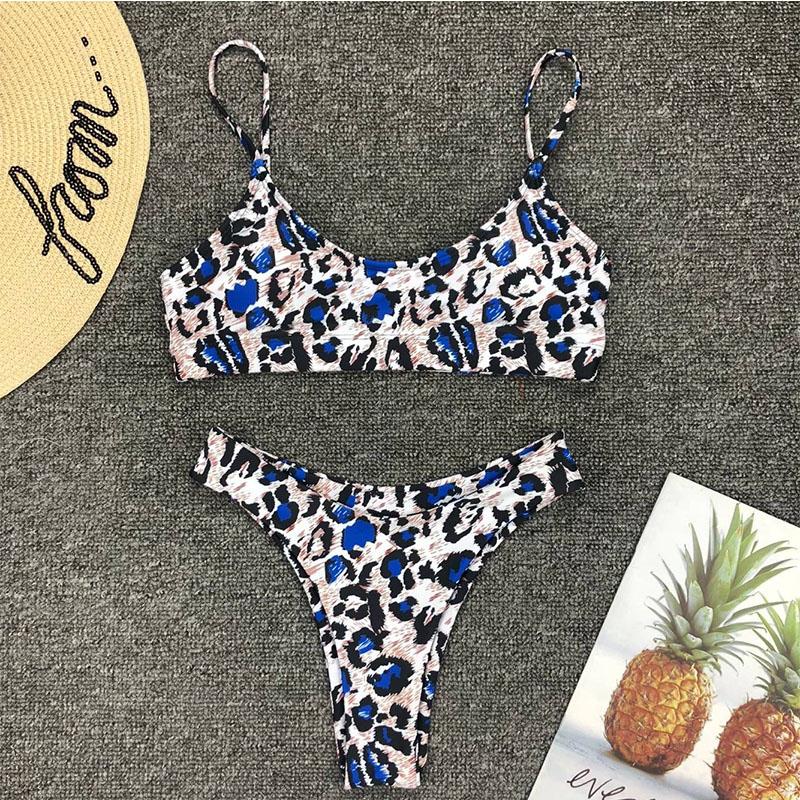 Farger 2025 Sexy Leopard Bikini Dame Badetøy Dame Badedrakt Todelt Bikini sett Brasiliansk Badedrakt Swim