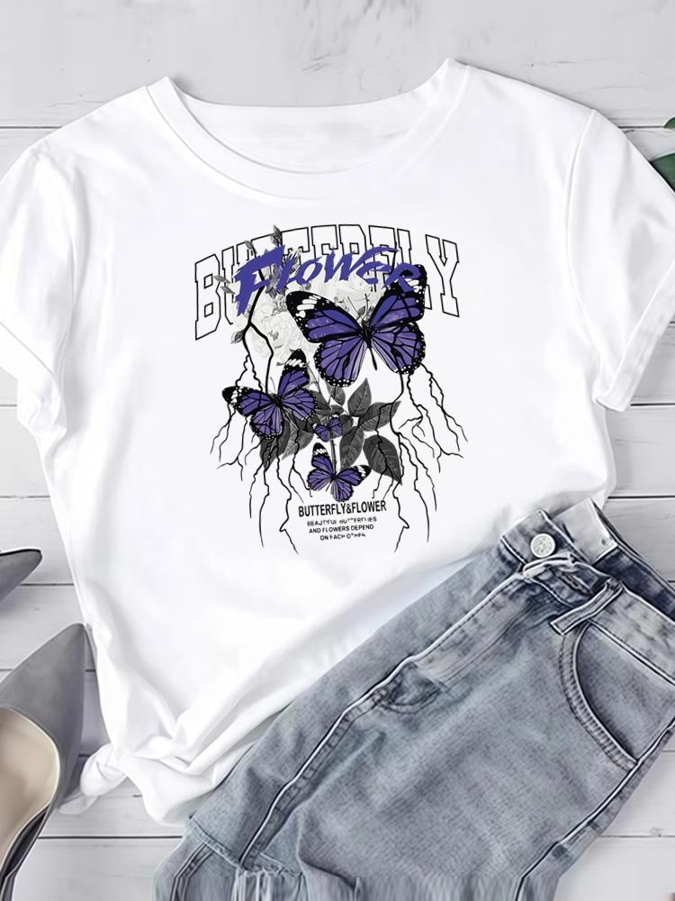 (Asiatische Größe) Liebe Druck Kleidung T-Shirt Damen Mode Tee Top Frau Druck Weiblich Kurzarm Grafik-T-Shirts