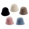 Soft Plush Bucket Hat Female Adult Fisherman Cap Beanie Windproof Fashion Womens Winter Fisherman Hat for Cycling Travel Hiking