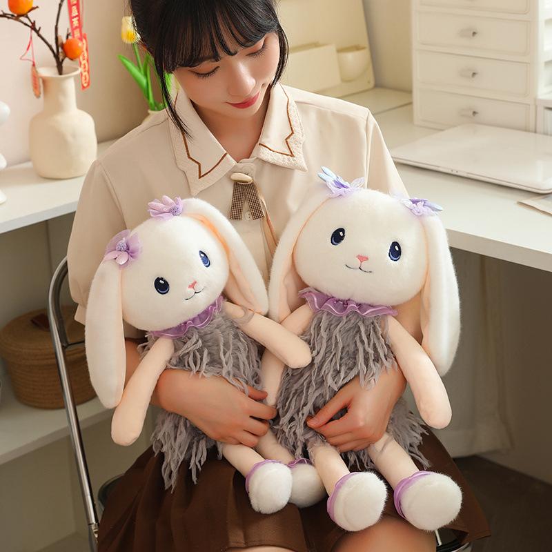 Cute Cute Little White Rabbit Snow Rabbit Doll Plush Toy Little Rabbit Doll Children Soothing Companion Rag Doll