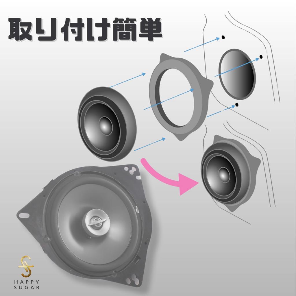 HAPPY SUGAR Audio Speaker, Inner Baffle Board, Universal Use, Toyota, Nissan, Suzuki, Honda, Noise Reduction, Sound Improvement