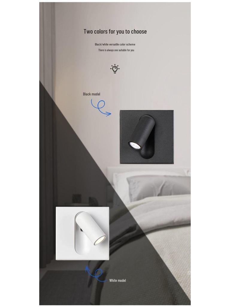 Drehbare 86er Dose: Kreative Schlafzimmer- & Hotel-LED-Wandleselampe