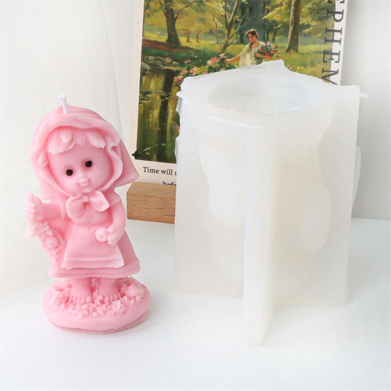 3D Andělská dívka Svíčka Silikonová forma DIY Roztomilá Dívčí soška Sádra Pryskyřice Mýdlo Pryskyřice Odlévací forma Domácí dekorace Řemeslné dárky