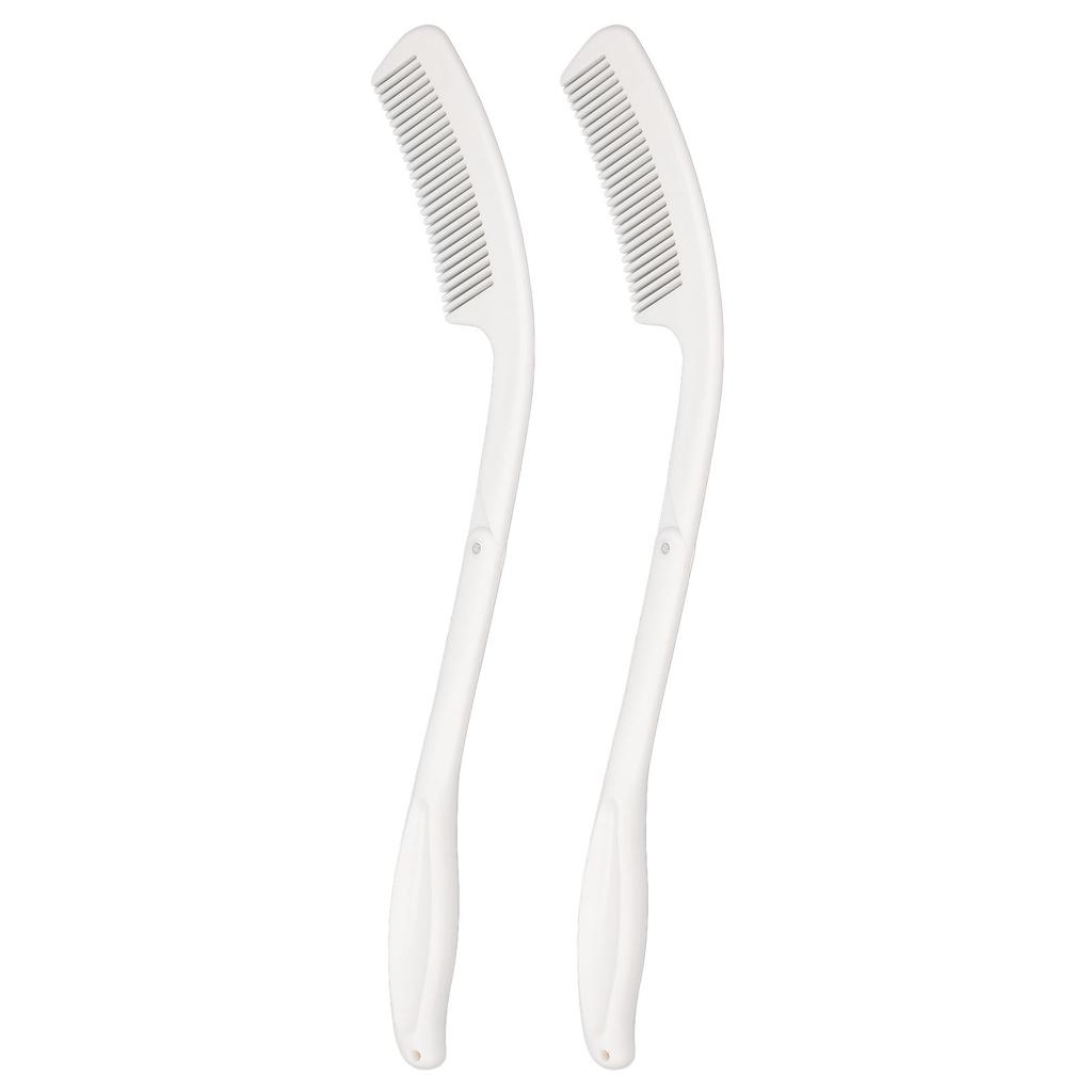 2pcs Long Curved Handle Comb Fodable Portable Convenient Hair Care Comb for Elderly Disabled People