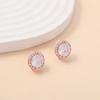 Light Luxury Round Ear Clips, Simple Personality Zircon Rose Gold Ear Clips Earrings
