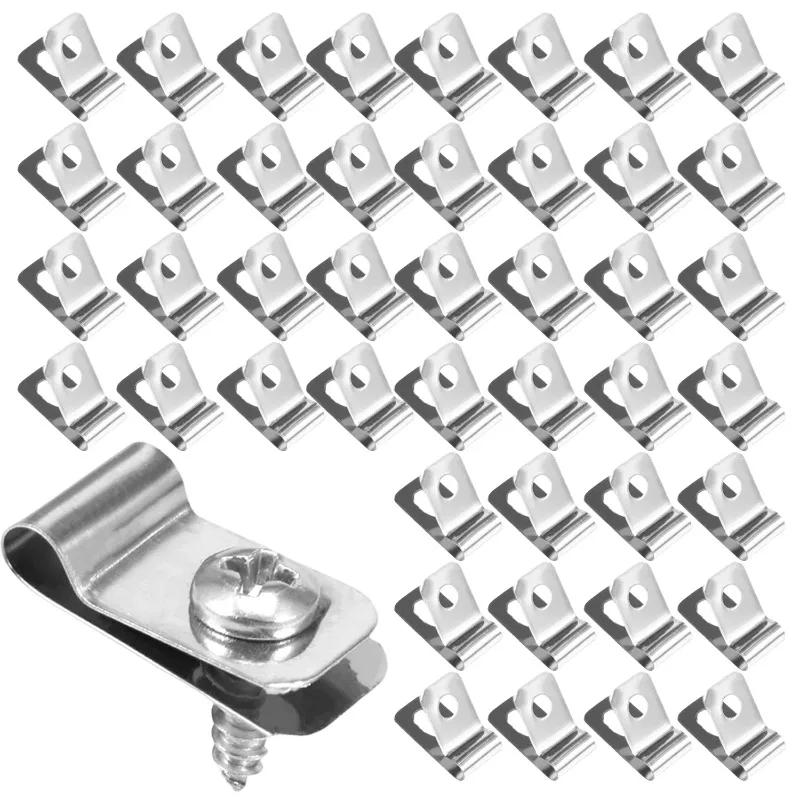 R-type Livestock Fence Wire Clamp with Screws Stainless Steel Agricultural Fencing Mounting Clips Wire Fixing Fastener Wholesale
