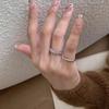 S925 Sterling Silver Rhombus Zircon Lace Ring for Women - Vintage Light Luxury Style