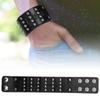   Bracelet Split Leather   Snap Button Rivet   Vintage Wrist Jewelry(Black )