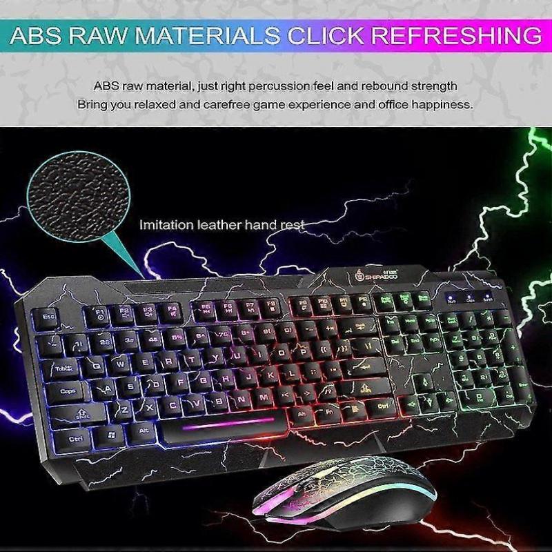 Wired Gaming Keyboard And Mouse Rgb Led Backlight For Windows Pc Game/work