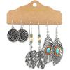 Antique Sliver-Plated Hollow Alloy Geometric Dangle Indian Earrings For Women Gypsy Zircon Boho Ethnic Leaf Bell Tassel Earring