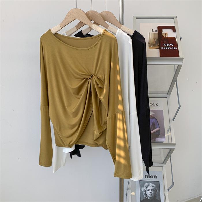 Løstsittende langermet dame-dansebekledning med rund hals - Moderne ensfarget solbeskyttelse